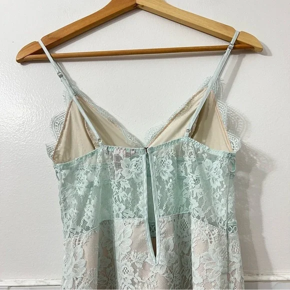 Victoria’s Secret XS Green Babydoll Y2K Coquette Mini Fairy Lace Mini Dress - Picture 9 of 13